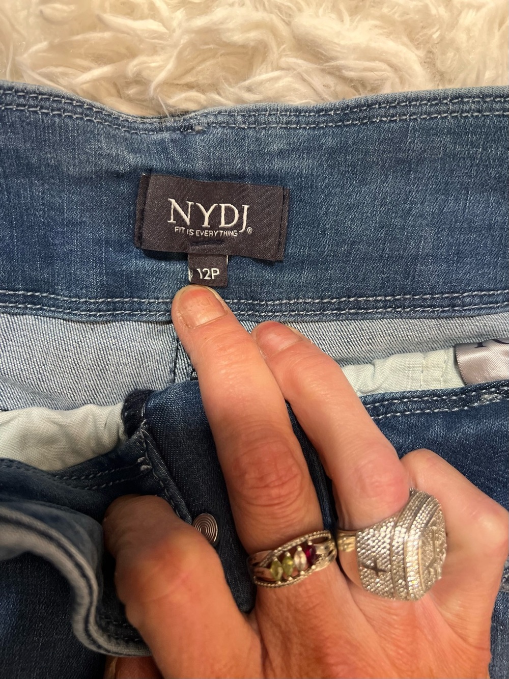 NYDJ Teresa Wide Leg Ankle denim jeans -SZ 12P - Picture 13 of 13